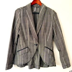 Free People Gray Pinstripe Blazer